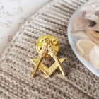 Masonic Lapel Pins Badge Mason Freemason Compass And Square Hollow Out 1.7*1.9cm