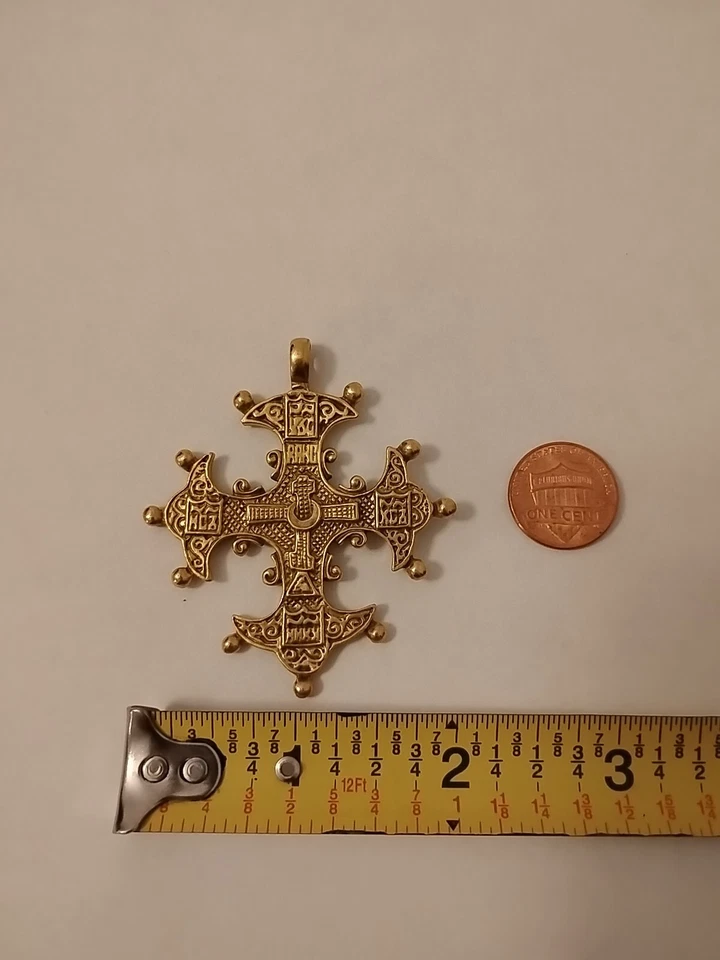 Antique Reproduction Cross Pendant Golden Customised Pendant MMA BM Co - Image 1 of 4