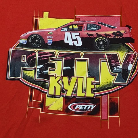 Vintage Kyle Petty #45 Wells Fargo Racing T-Shirt 2XL NASCAR Cover
