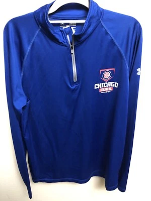 Pullover suelto con cremallera HeatGear Under Armour de los Chicago Cubs 1/4 MLB talla mediana azul Foto 1 de 4