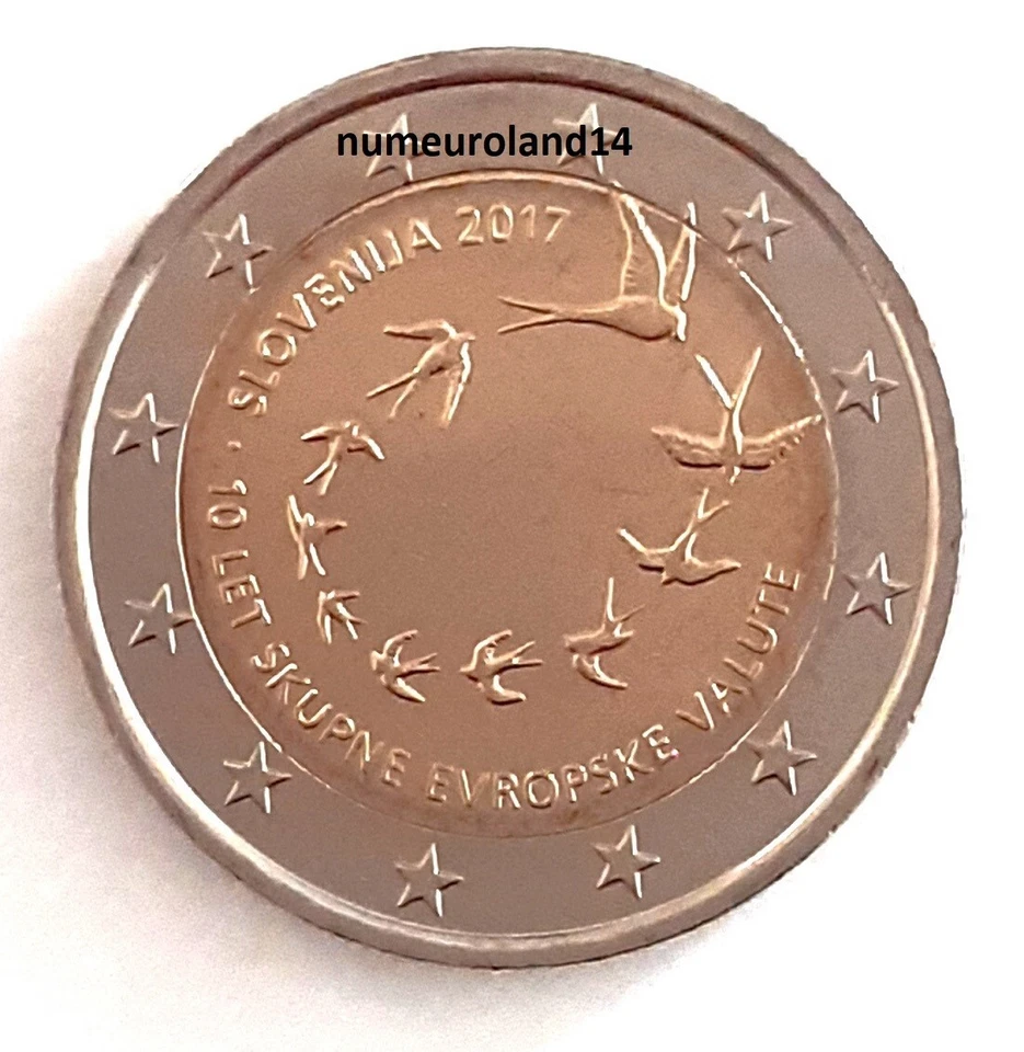 DISPO 2 euro SLOVENIE 2017 Commémo Anniversaire de l'euro. Envoi en suivi - Photo 1/1