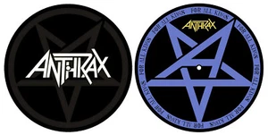 ANTHRAX DJ SLIPMAT FILZMATTE FOR ALL KINGS FISTFUL OF METAL LOGO 2er SET - Picture 1 of 1