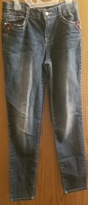 LEI Girls Jeans With Purple Pink Cheetah print On Pockets Jeweled Back Pockets - Picture 1 of 12