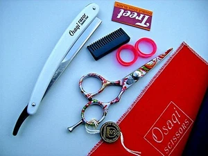 30 Days Warranty_Osaqi 5" Hairdressing Hair Scissors/Free 2 in 1 Razor - Picture 1 of 4