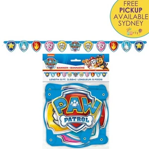 PAW PATROL PARTY SUPPLIES 1.5m BIRTHDAY JOINTED LOGO BANNER DECORATIONS - Picture 1 of 3