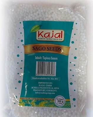 Kajal Sago Tapioka Perlen/Bubbel Tea Perlen/Boba Perle/Tapiokaperlen 1 x 500g - Bild 1 von 2