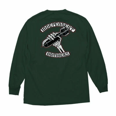 Independent Trucks RTB BOMBERS LONG SLEEVE Skateboard T Shirt FOREST GREEN - Image 1 of 2