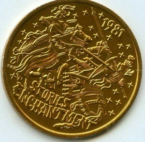 Mardi Gras Doubloon Krewe of Atlas 1981 Aluminum Gold - Picture 1 of 2