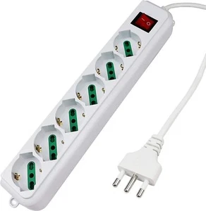 Extrastar Multipresa Ciabatta Elettrica con 6 Prese Universali ITA 10/16A - Imagen 1 de 7
