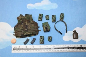 BBI / Dragon 1:6 SCALE British Woodland Camo Vest Belt Ammo & Pouches CB897e - Picture 1 of 5