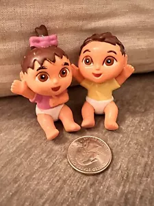 Dora The Explorer Babies Twins Brother Sister Lot HTF Toy Figures Lot Of 2 Rare - Picture 1 of 3