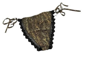 Vintage Silkscreen Side tie V-string Panty Small 100%silk NWT - Picture 1 of 8