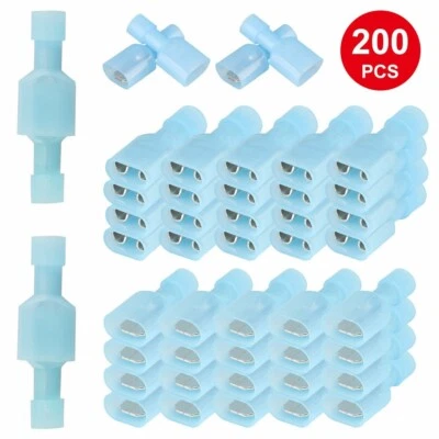 200Pcs Male&Female Insulated Wire Spade Terminal Crimp Connector Set 16-14 Gauge - Image 1 of 4