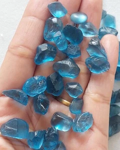 Clean 1 Piece Natural London Blue Topaz Raw Gemstone/7-12 MM/TPZ006 - Picture 1 of 9