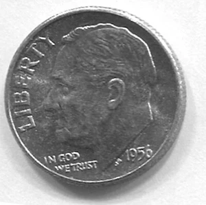 1956-P ROOSEVELT DIME CH BU (V832) 90% Silver - Picture 1 of 2