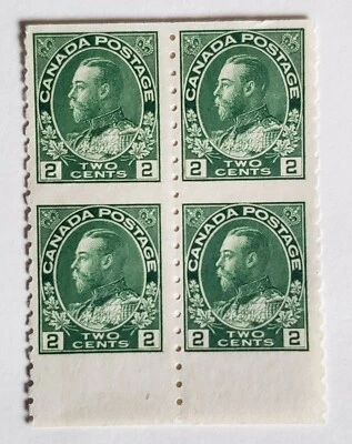CANADA  # 128  BLOCK  4 STAMPS VLH      ORIGINAL GUM  MINT - Image 1 of 3