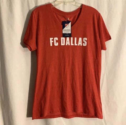 MLS Fanatics FC Dallas T-Shirt Tee Womens Red Large - New Cover