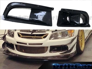Fit with 04-05 Lancer EVO 8Gen 8TH FRP Carbon Fiber Front Fog Light Cover Grille - Picture 1 of 4