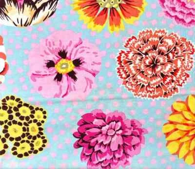 KAFFE FASSETT BIG BLOOMS DUCK EGG GP91    20" X WOF  original issue - Image 1 of 3