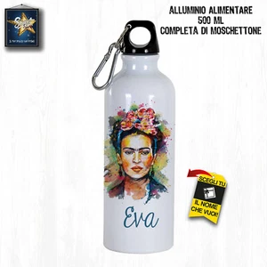BORRACCIA 500 ML SCUOLA UFFICIO PERSONALIZZATA CON NOME ALLUMINIO FRIDA - Picture 1 of 1