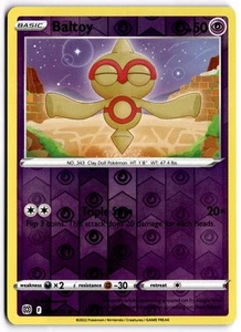 Pokemon TCG Baltoy 058/172 Swsh09: Brilliant Stars Reverse Holo - Picture 1 of 1