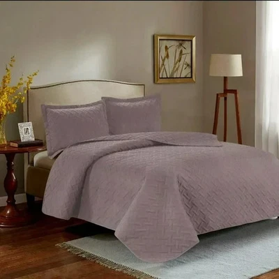 3PC Quilt Bedspread Set Oversized Queen Bark - Image 1 of 3