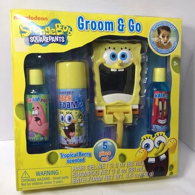 Nickelodeon Bob Esponja Pantalones Cuadrados "Groom & Go" Juego de Baño Perfumado con Bayas Tropicales Foto 1 de 4