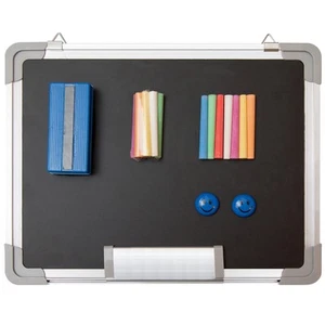 Chalkboard Set - Small Black Board 15 x 12" + 1 Magnetic Chalk Eraser, 14 Chalk - Picture 1 of 7