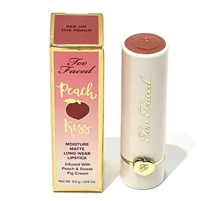 TOO FACED Sex on the Peach KISS Long Wear LIPSTICK .14 Ounce Full Sz  NEW IN BOX - Image 1 of 2