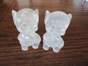 Salero y pimentero acrílico transparente vintage para gatos hechos en Hong Kong - Imagen 1 de 5