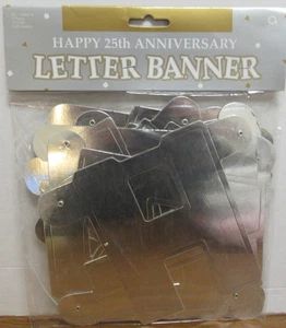 Amscan Happy 25th Anniversary Silver Letter Banner - Picture 1 of 1