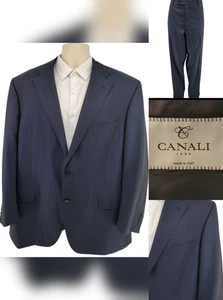 Canali 2 Piece Suit Size 48 Blue Striped Wool Jacket & Pants 40x30 - Picture 1 of 16