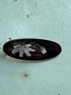 Antica spilla cigno smaltato argento Clement Berg Norvegia norvegese... - Immagine 1 di 4