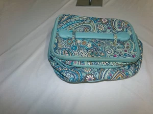 Vera Bradley Carry Handle Makeup Case Daisy Dot Paisley GUC - Picture 1 of 4