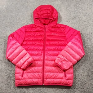 Eddie Bauer Puffer Jacket Duck Down Full Zip Girls Large 14/16 Ombre Hot Pink - Picture 1 of 10