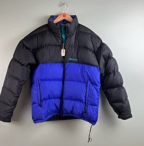 Vintage 1990s Marmot Puffer Parka Down Outdoor Expedition Nylon Camp Jacket LG - Picture 1 of 9
