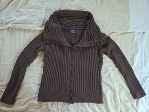 Outlander Foldover Cable Knit Cardigan - Ladies Size M - Picture 1 of 8