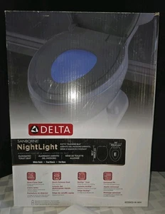 Nuevo en caja Delta 823902-N-WH Sanborne entrenamiento para ir al baño luz nocturna asiento de inodoro blanco - NUEVO - Imagen 1 de 15