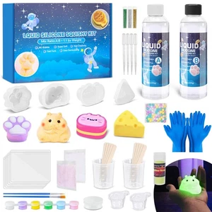 Taba Squishy Kit – 18oz 1:1 AB Liquid Silicone DIY Set with Paw, Cat, Cheese ... - Picture 1 of 7