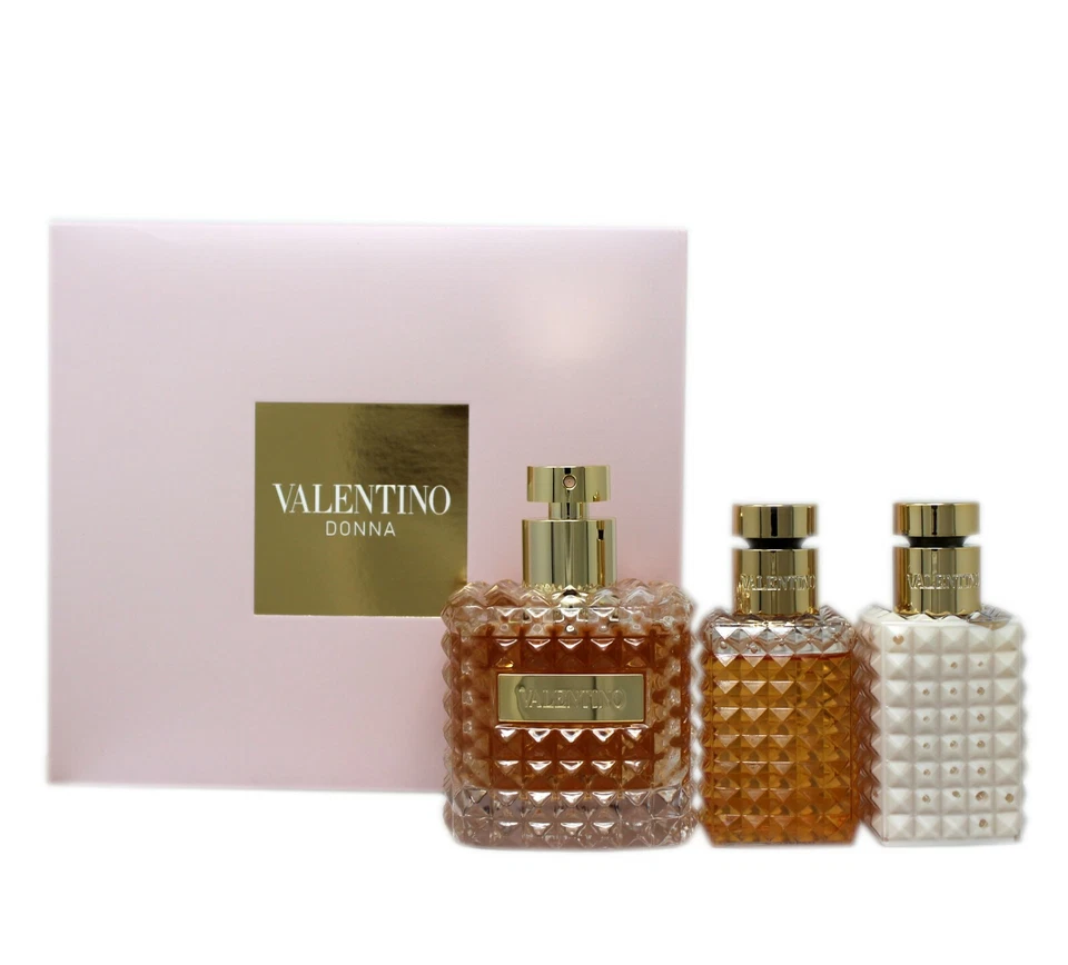 VALENTINO DONNA SET EXCLUSIVO DE VIAJE DE 3 PIEZAS EAU DE PARFUM SPRAY 100 ML NUEVO EN CAJA Foto 1 de 1