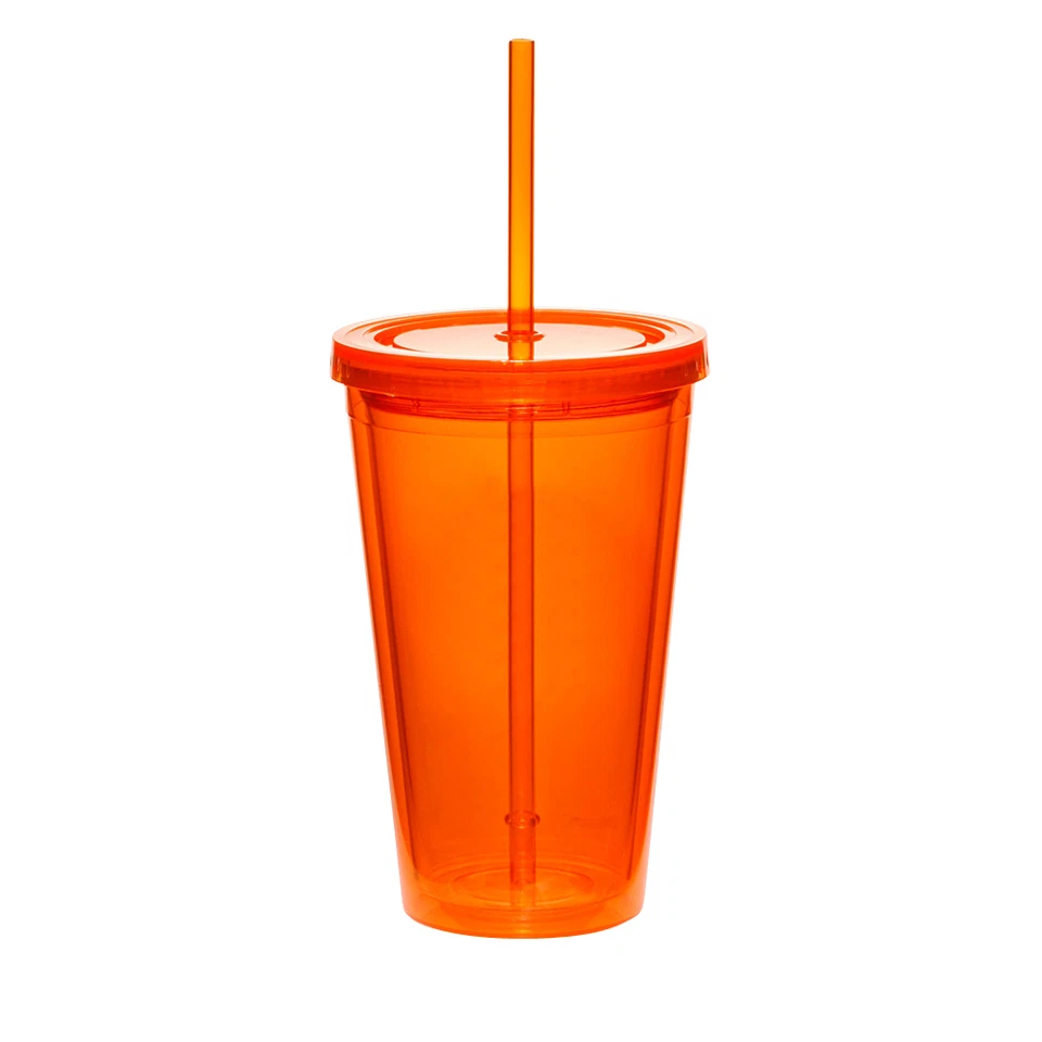 Taza de playa de piscina vaso acrílico de doble pared de 16 oz con pajita  Foto 1 de 1