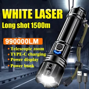 990000 lm LED Torch Zoom Light Super Bright Hunting Flashlight USB Rechargeable - Picture 1 of 16