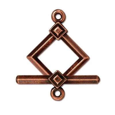 TierraCast - (1) Antiqued Copper Plated Toggle - Deco Diamond - Image 1 of 4