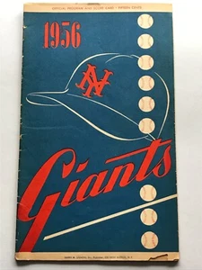 1956 NY Giants Vs Milwaukee Braves prog/score card - Mays Aaron - Picture 1 of 3