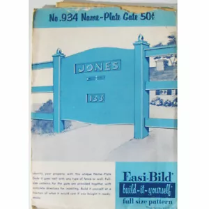 Easi-Bild "Build-It-Yourself Full Size Pattern n. 934 Name-Plate Gate, 1956 - Foto 1 di 4