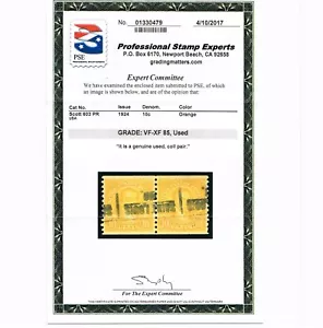 EXCEPTIONAL GENUINE SCOTT #603 USED COIL PAIR PSE CERT GRADED VF-XF 85 #9782 - Picture 1 of 3