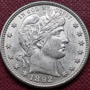1892 Barber Quarter 25c High Grade BU Details #77161 - Picture 1 of 2