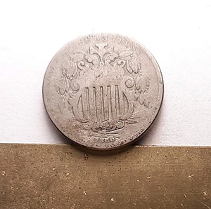 V20)  1866 with Rays Shield Nickel (5c), AG-G. Scratches by Date. - Picture 1 of 2