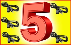 5-Pack 6ft Replacement 3-Pin Laptop/Notebook 3-Prong AC Power Cord / Cable - Picture 1 of 1