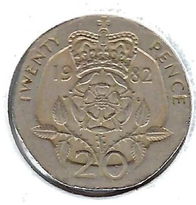 1982 Great Britain Circulated 20 Pence QEII Coin! - Image 1 of 2